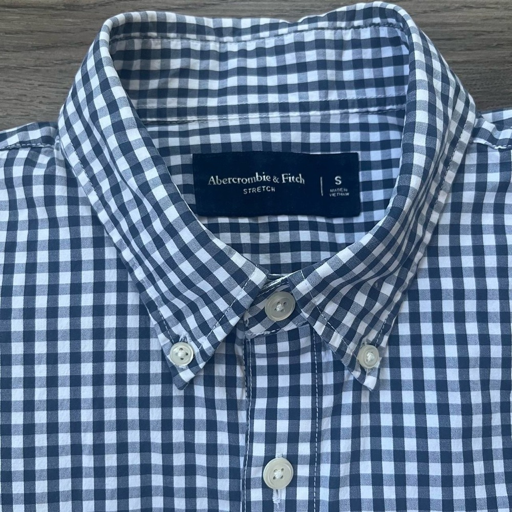 Abercrombie & Fitch Navy and White Gingham Shirt - Picture 2 of 5